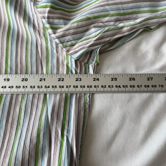 TailorByrd Men's L Multicolor Striped‎ Long Sleeve Casual Dress Shirt Flip Cuff - Picture 10 of 14
